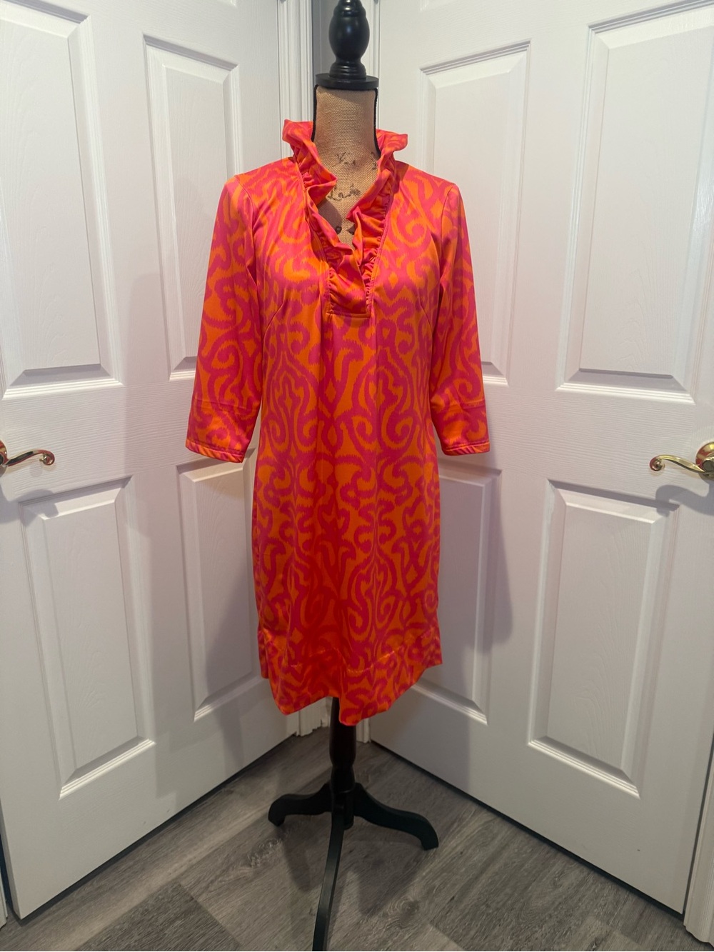 Gretchen Scott Pink & Orange Abstract Print Dress